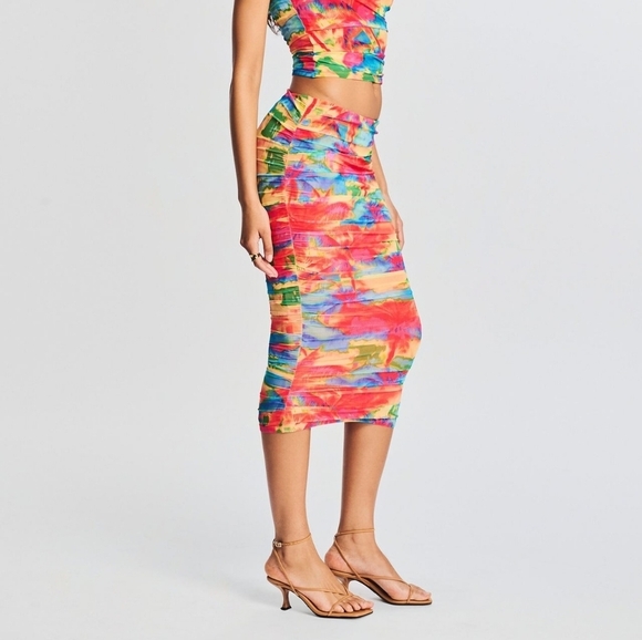 SER.O.YA INDIA MIDI SKIRT in Abstract Palm - Picture 4 of 5